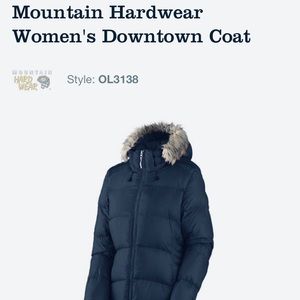 MOUNTAIN HARDWARE WOMENS DOWNTOWN COAT BLACK HOODY